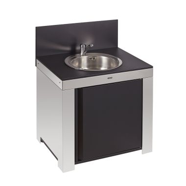 Sink Module 80 cm Black and Stainless Steel